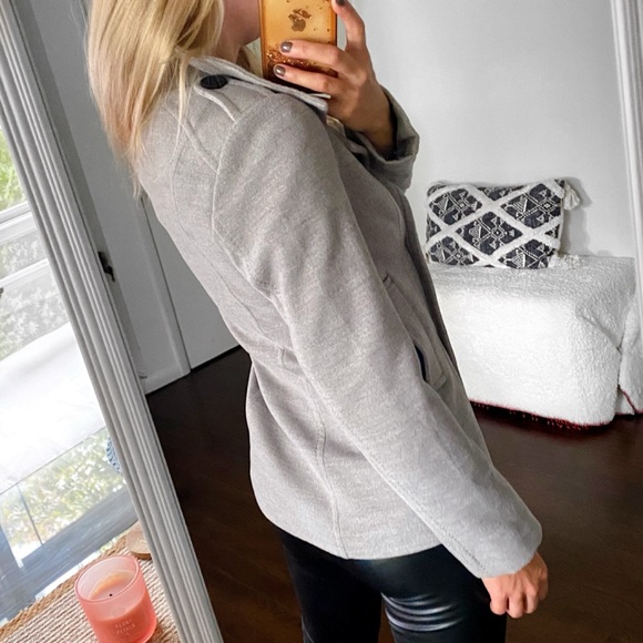 🩶 H&M GREY WOVEN STITCHED FALL JACKET! - Picture 5 of 16